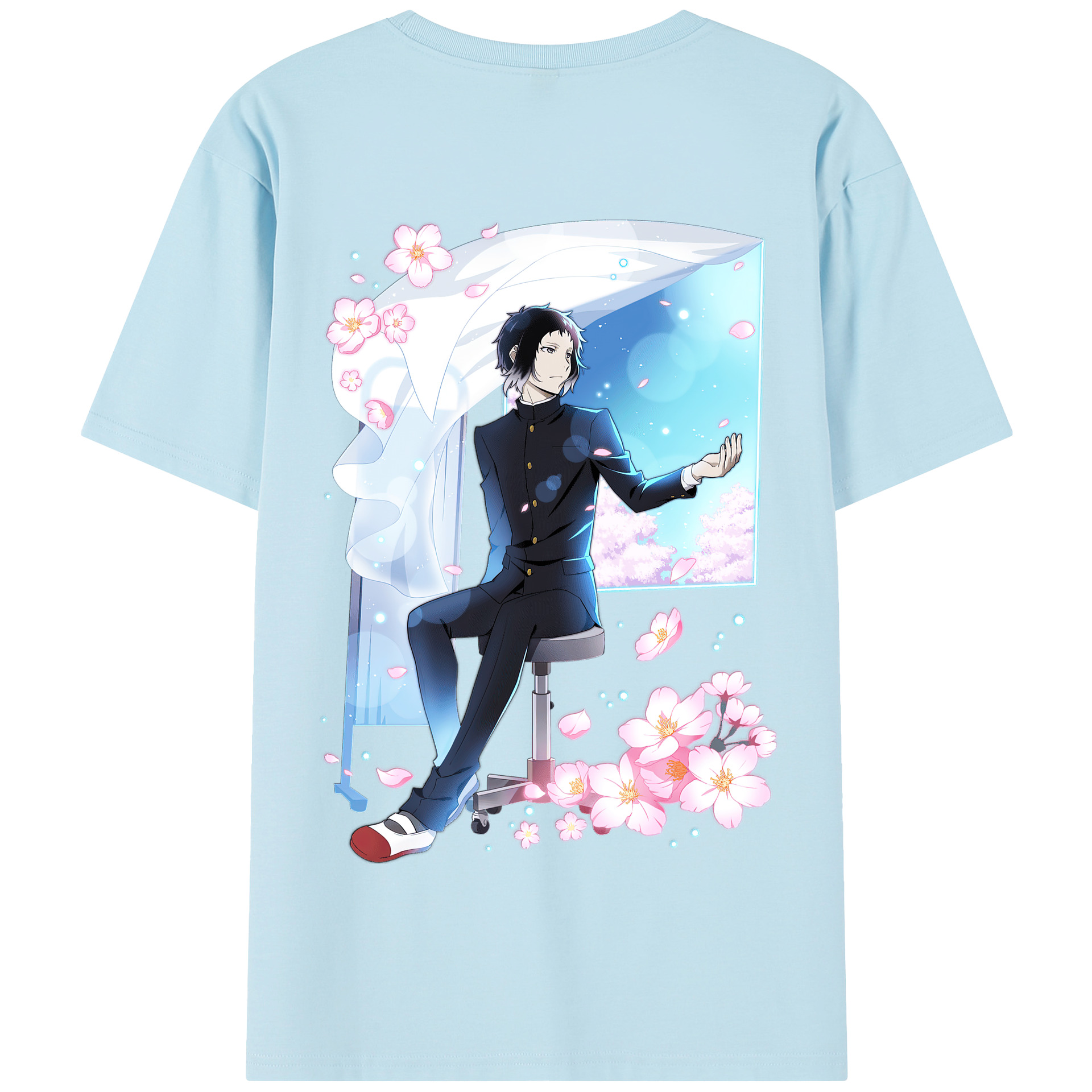 （画像用） 文豪ストレイドッグス Bungo Stray Dogs 綿100％半袖Tシャツ（背面プリント）